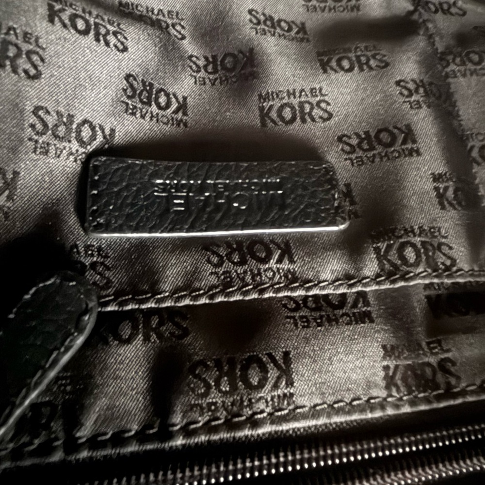 Michael Kors Black Leather Satchel with Gold Accents - Picture 10 of 10